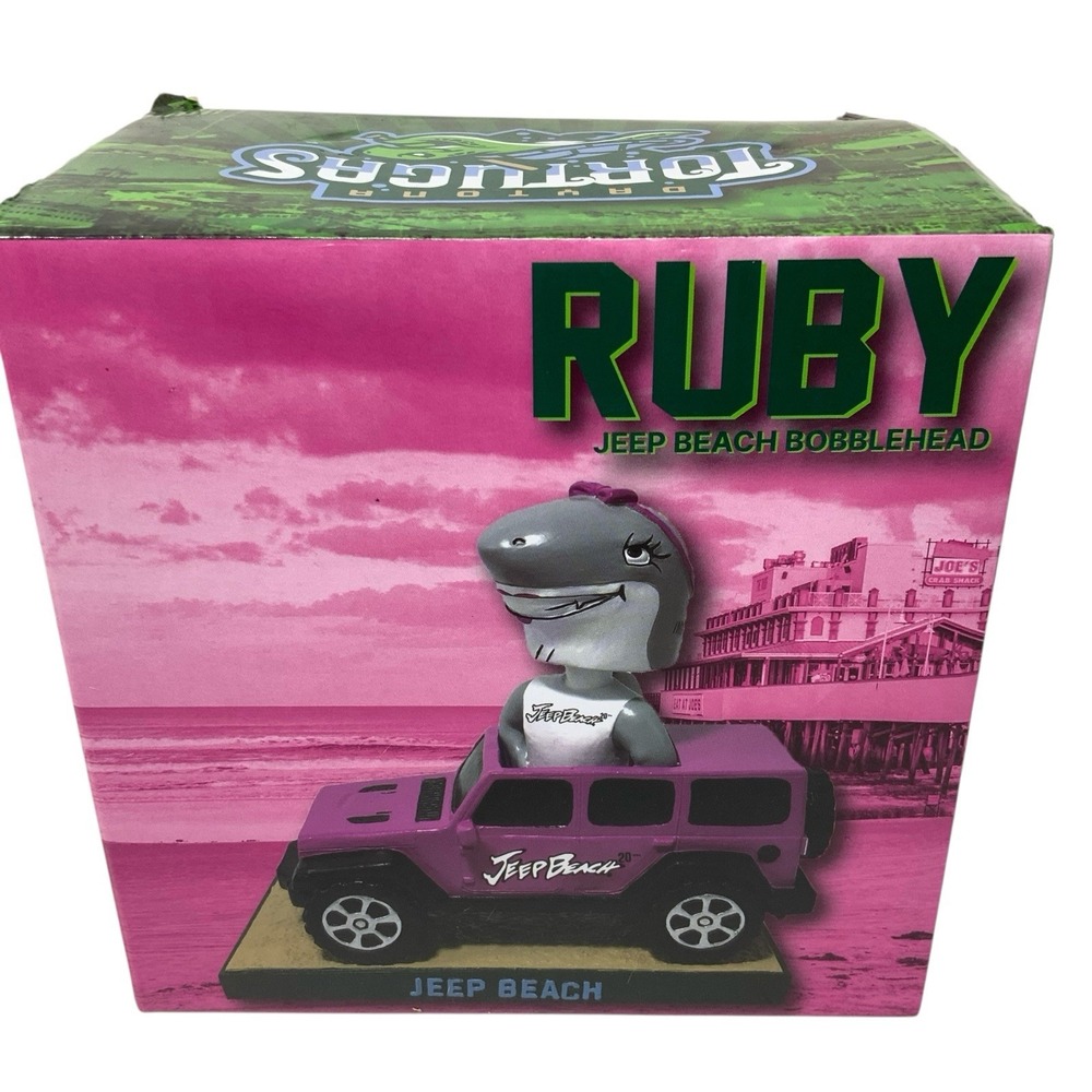 Daytona Tortugas Ruby Jeep‎ Beach Mascot Bobblehead Bobble Pink Jeep   Baseball
